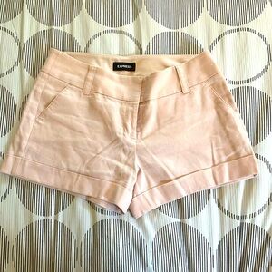 Express low rise pink cuffed shorts